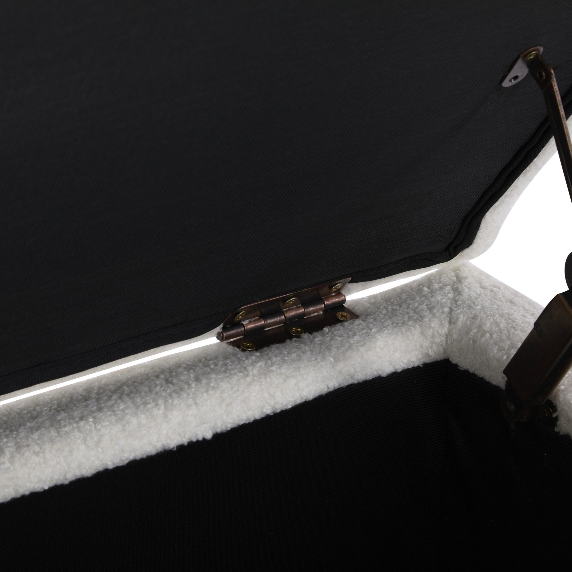 Storage Ottoman With Flip Top Lid - Dark Brown / White - Image 12