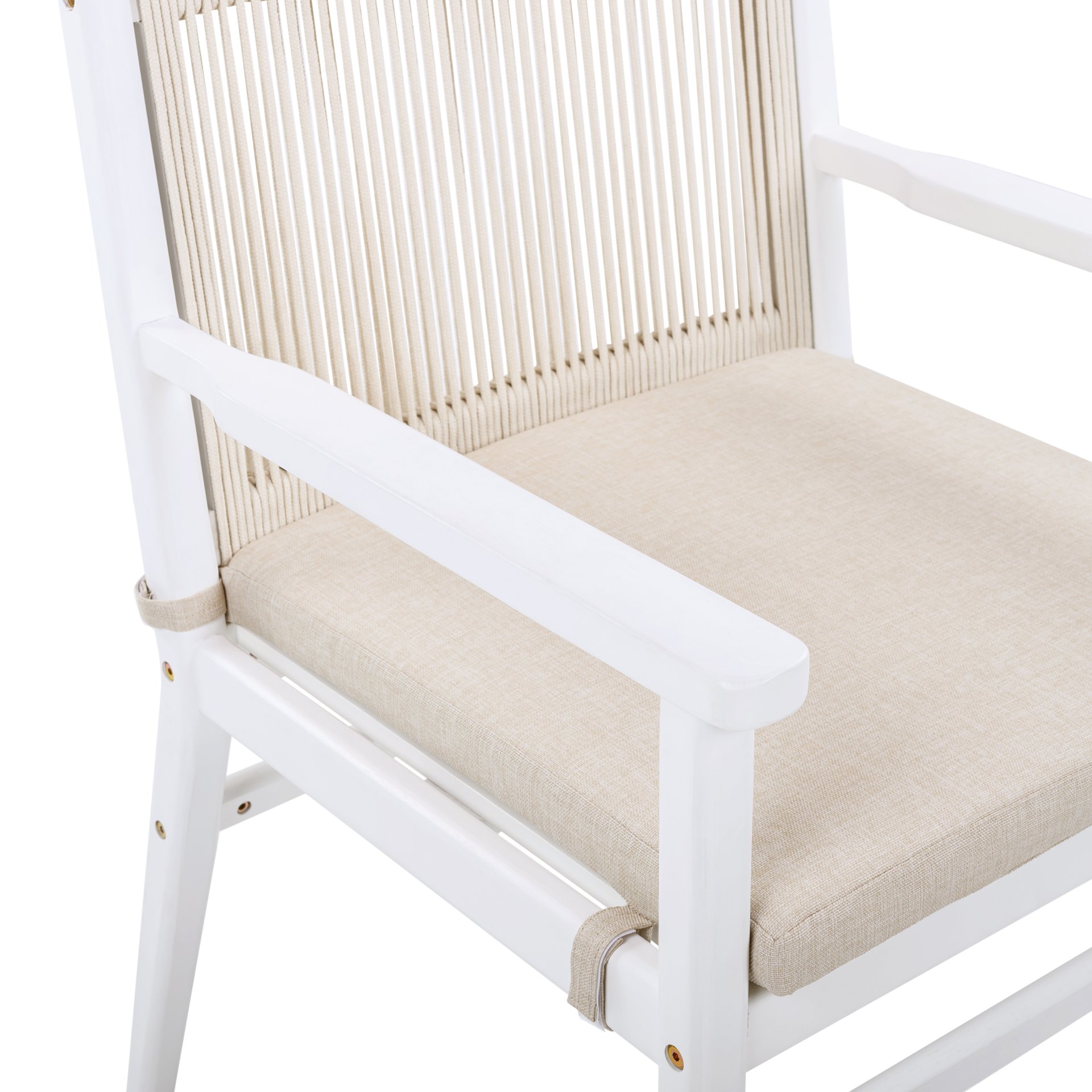 Outdoor Dining Armchair (Set of 2) - Beige / White - Image 11