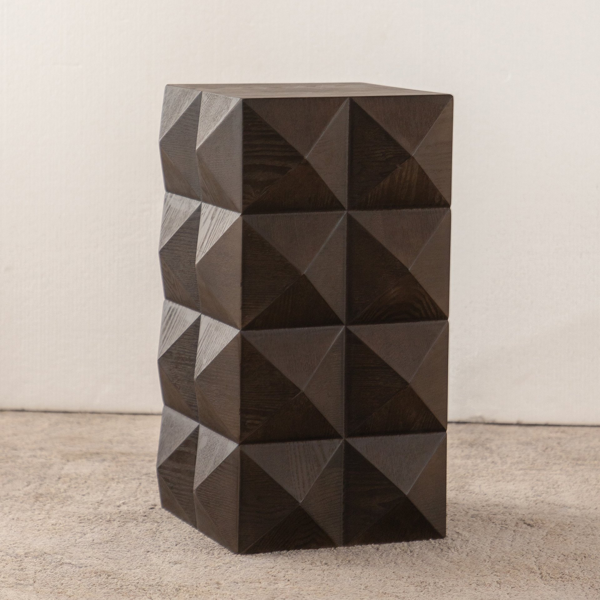 Side Table With 3D Embossed Pattern Design - Brown - Image 16