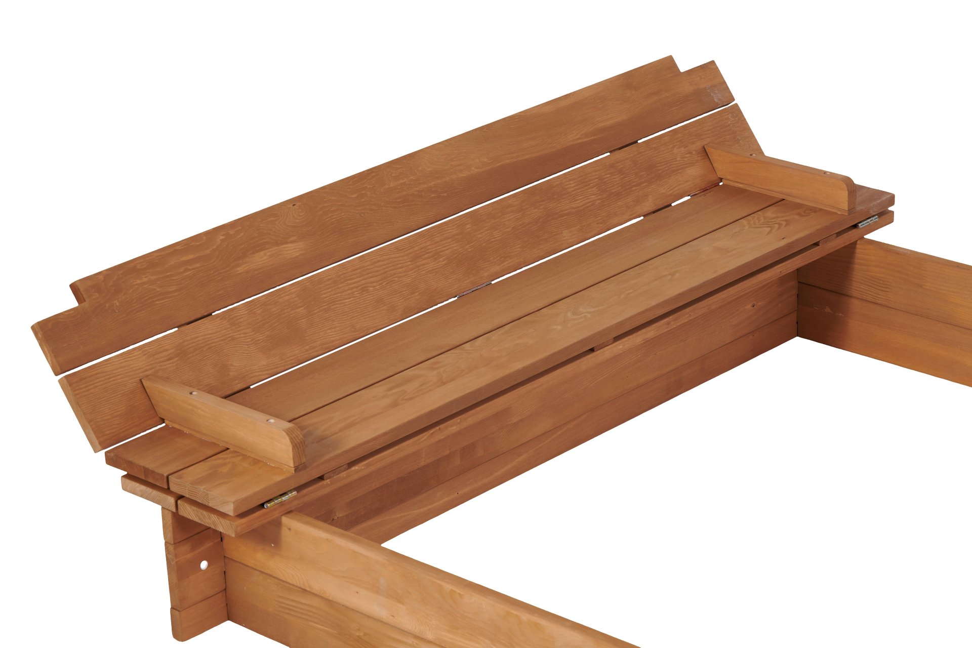 Kids Sandbox With Adjustable Cover, Sand Box With 2 Foldable Bench Seats, Outdoor Sandpit For Backyard Play - Light Brown - Image 21