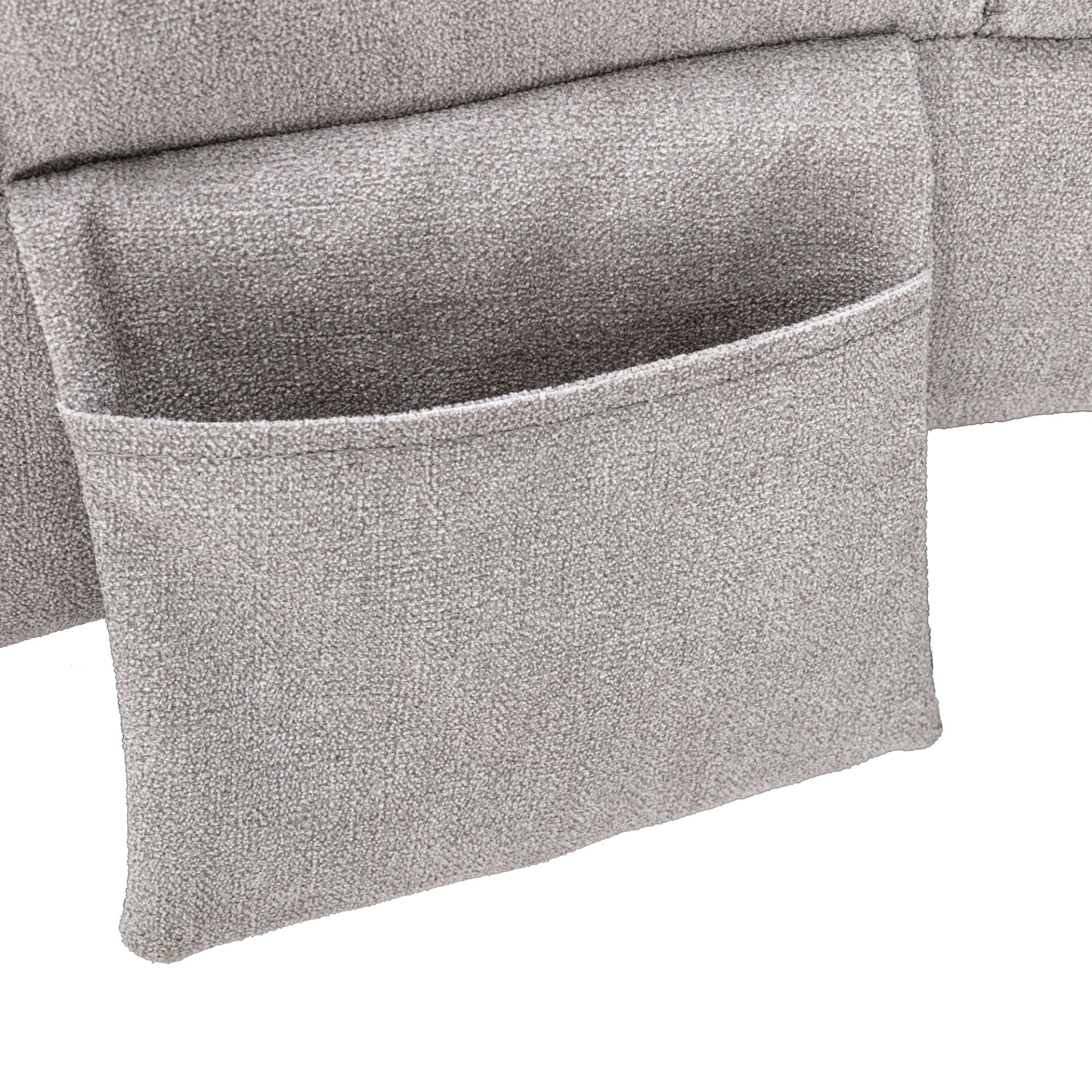 Linen Massage Chaise Lounge Indoor With Remote Control, Ergonomic Electric Massage Lounger With 5 Modes - Light Gray - Image 26