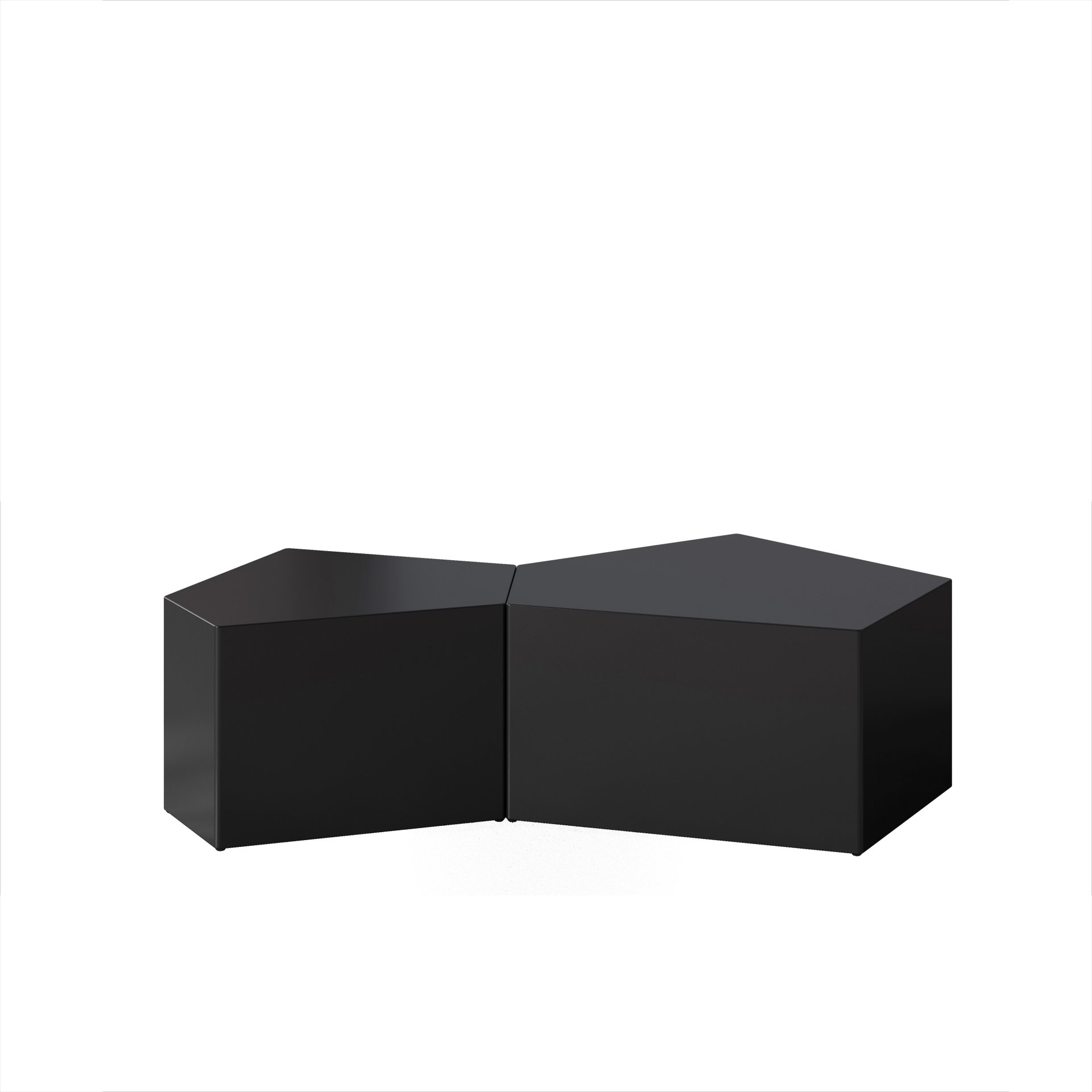Irregular Pentagon Nesting Coffee Table Set, Geometric (Set of 2) - Black - Image 7