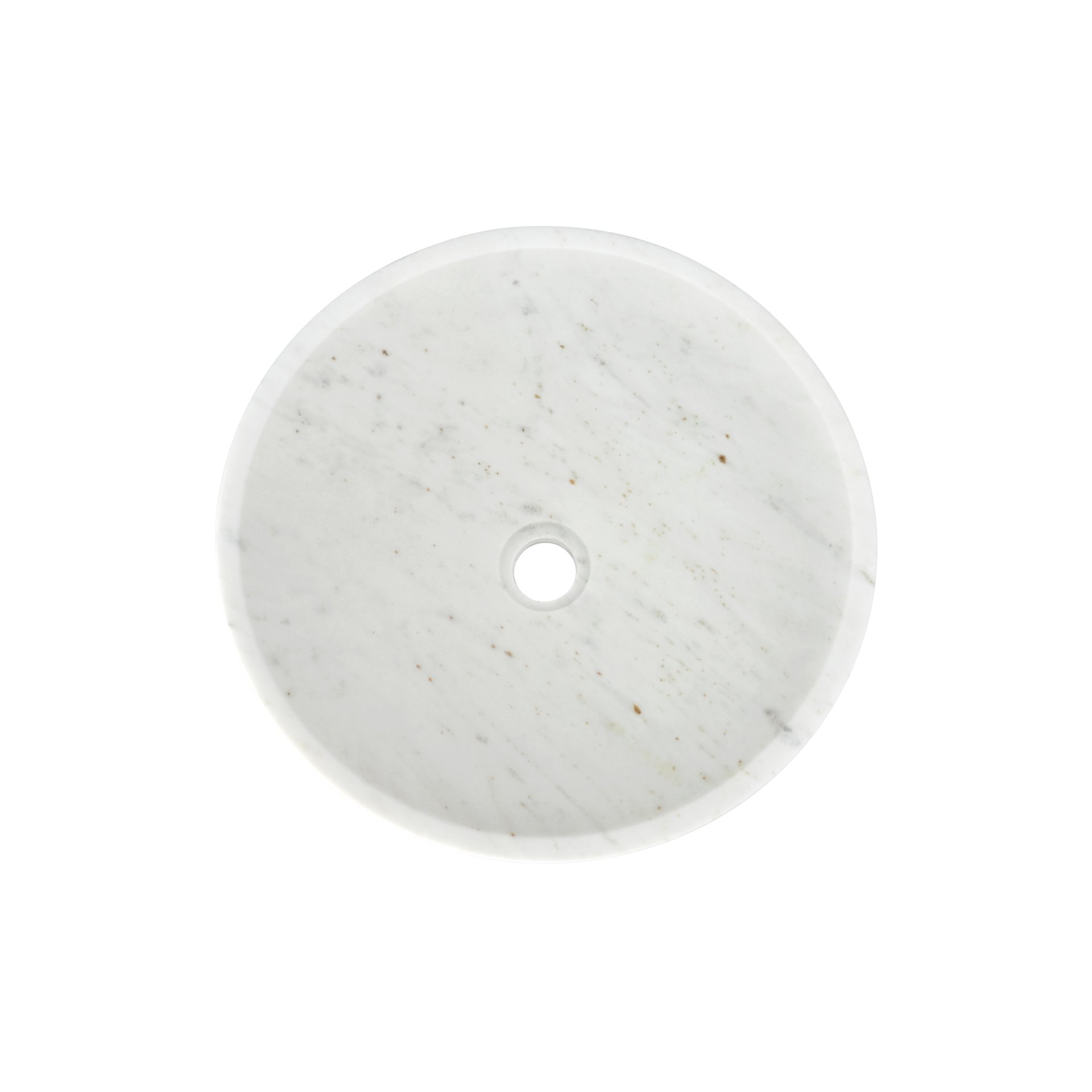 Bathroom Vessel Sink, Semi Polished Surface, Genuine Real Marble - White / Natural - Image 14