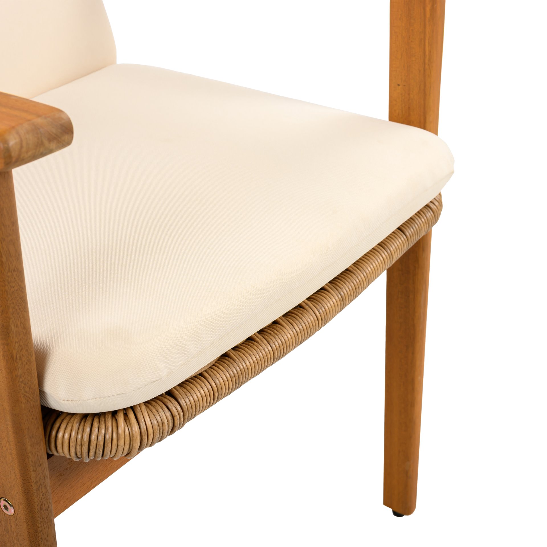 Outdoor Dining Chairs (Set of 2) - Teak / Beige - Image 16