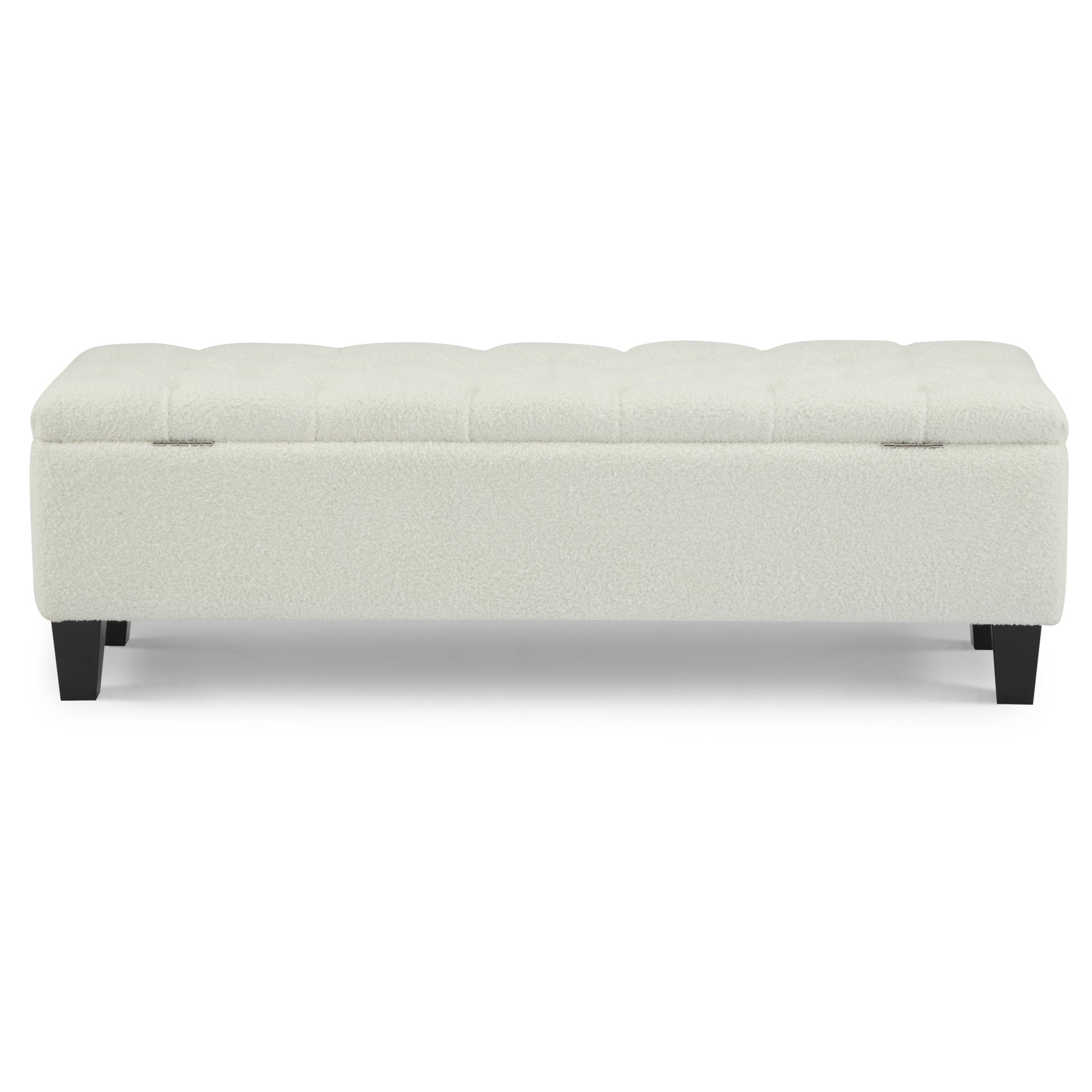 Ottoman Bench With Storage - White - Image 8
