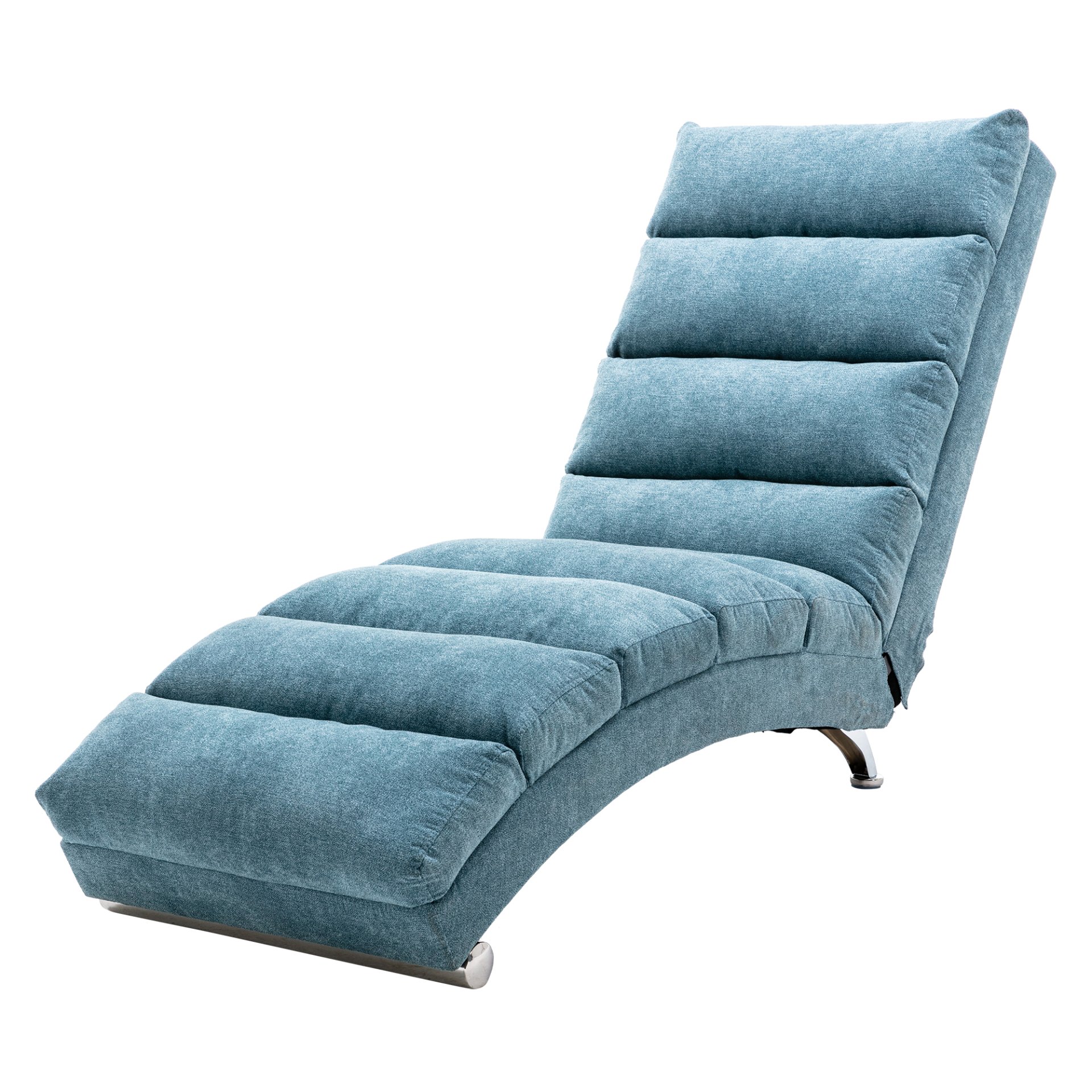 Ergonomic Linen Massage Chaise Lounge With Remote Control, 5 Modes - Blue - Image 18
