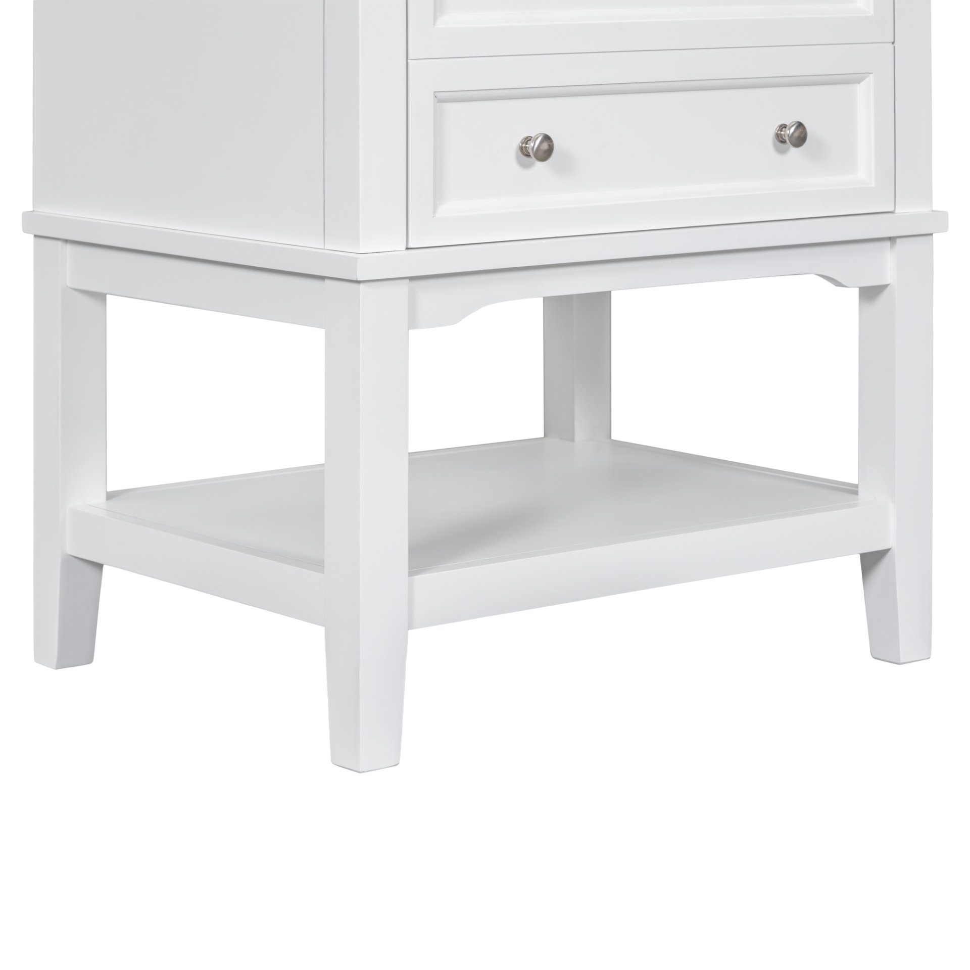 24" Bathroom Vanity Without Sink, Base Only, Storage Cabinet With Drawer And Open Shelf - White - Image 13