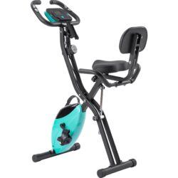 Workout Bikes, Folding Stationary For Home With 16 Level Magnetic Resistance, Indoor Exercise Equipment With Heart Rate Sensor & LCD Monitor - Green