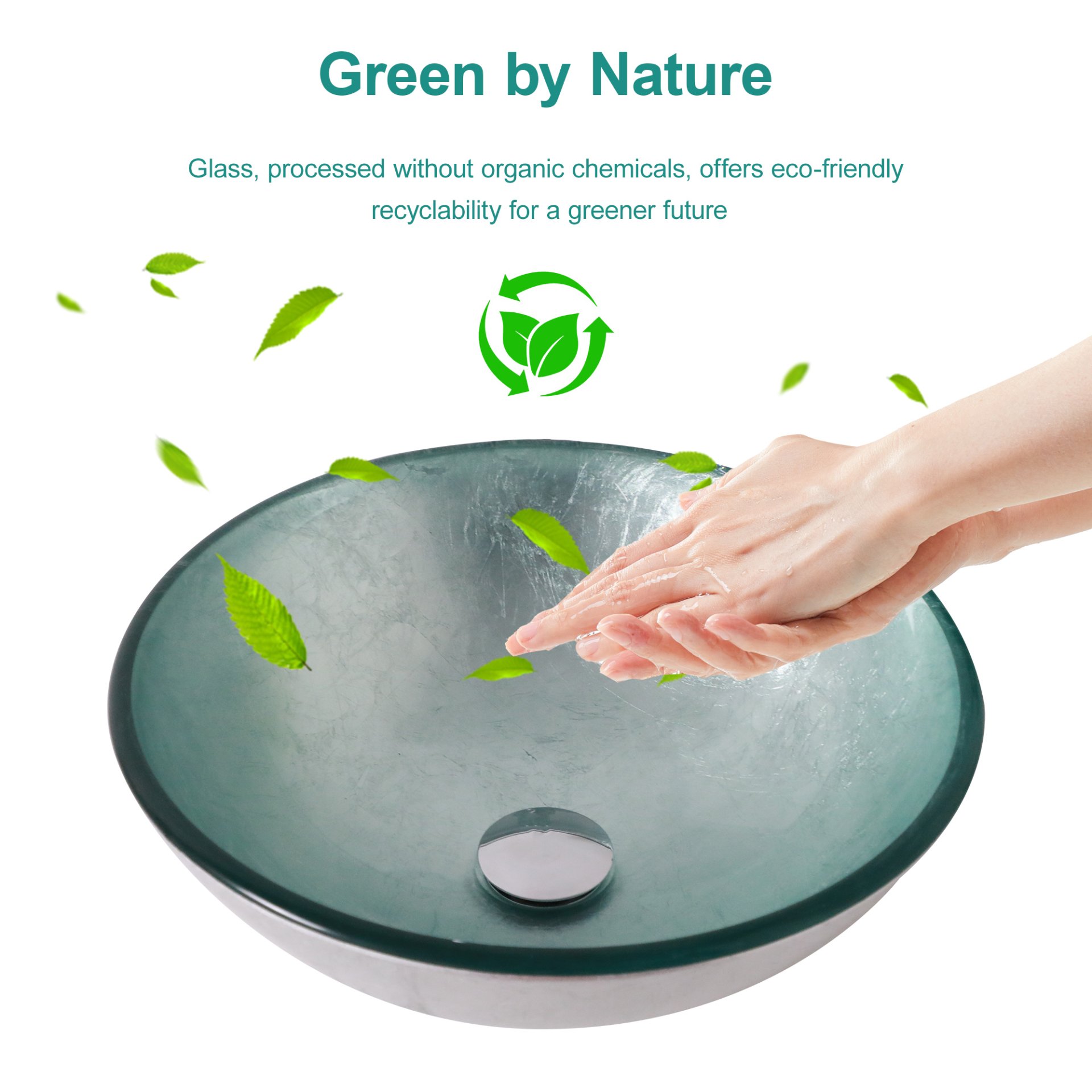 Artistic Vessel Bathroom Sink With Pop Up Drain - Silver - Image 4