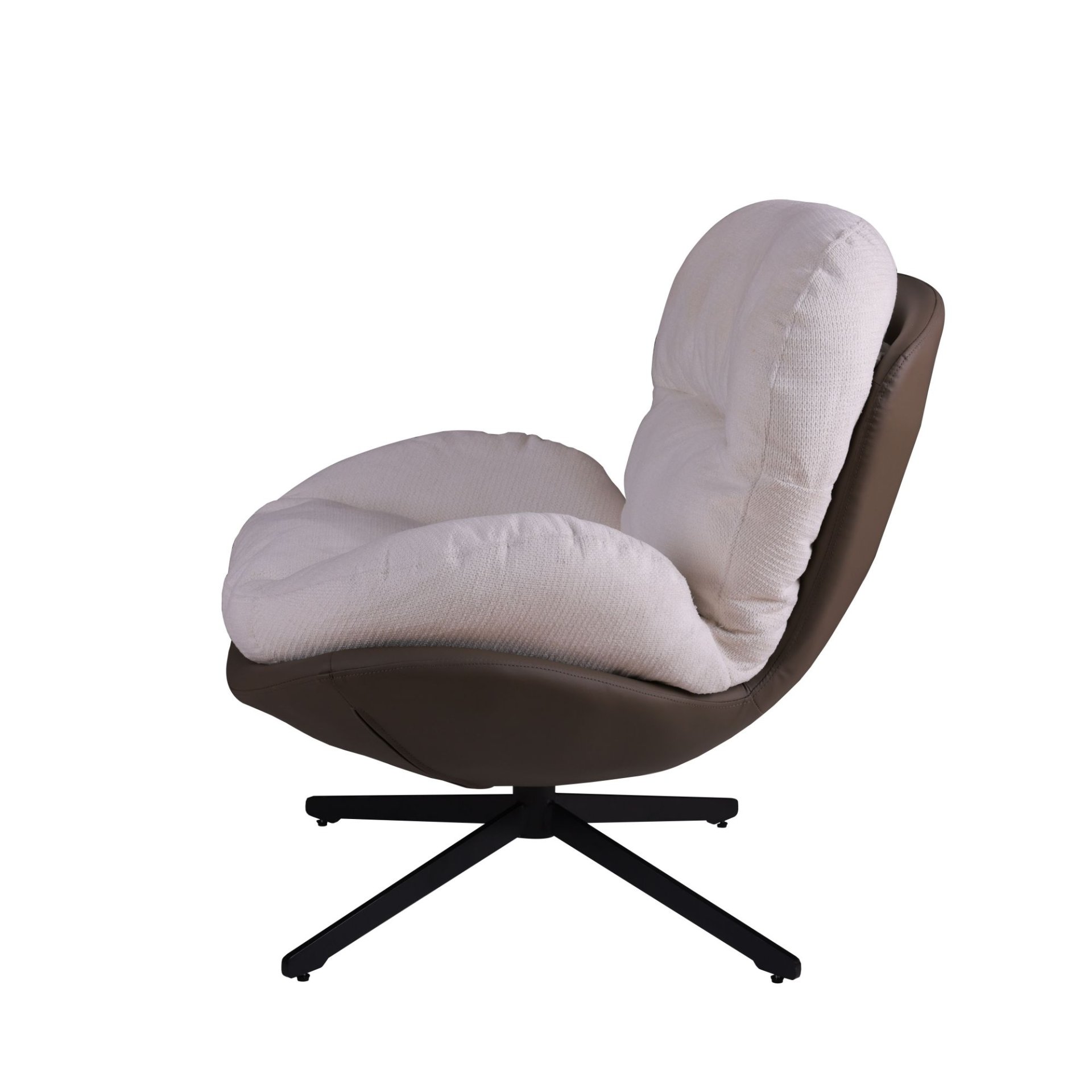 360° Swivel Office Chair, Modern Chenille Chair With And Metal Base Frame, No Wheels, Accent Chair - White - Image 18