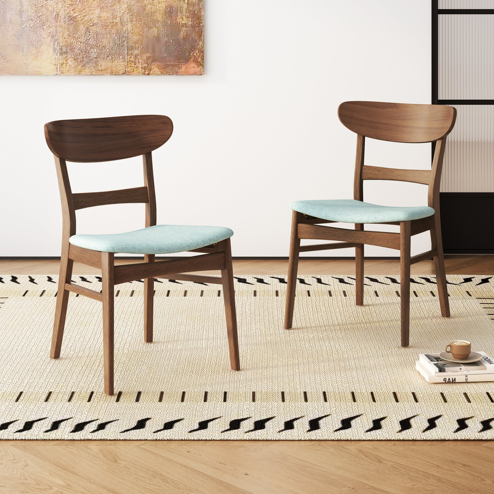 Dining Chair With Cushioned Seats (Set of 2) - Mint - Image 4