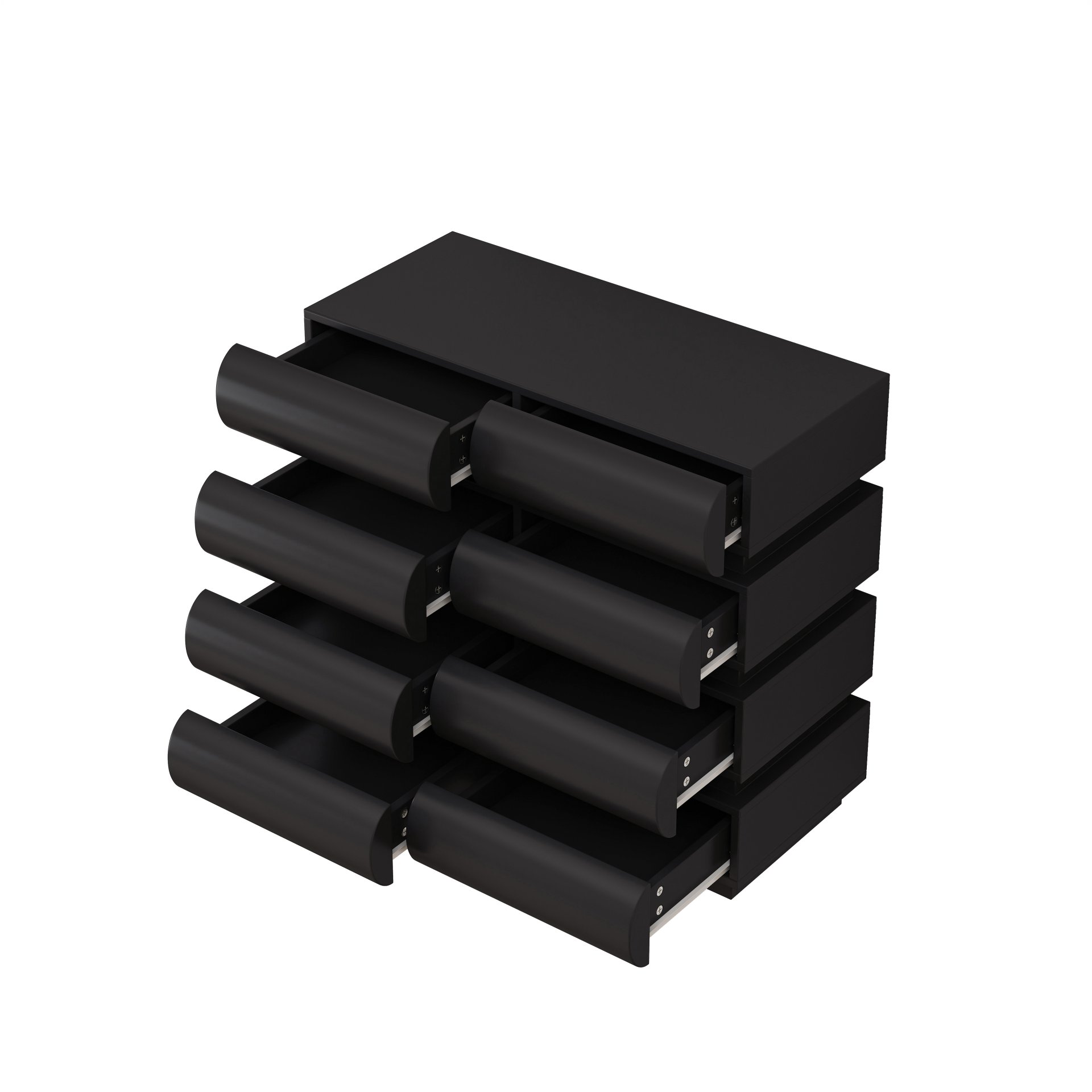 Minimalist Handle Less 8 Drawer Dresser With Wide Storage - Black - Image 8