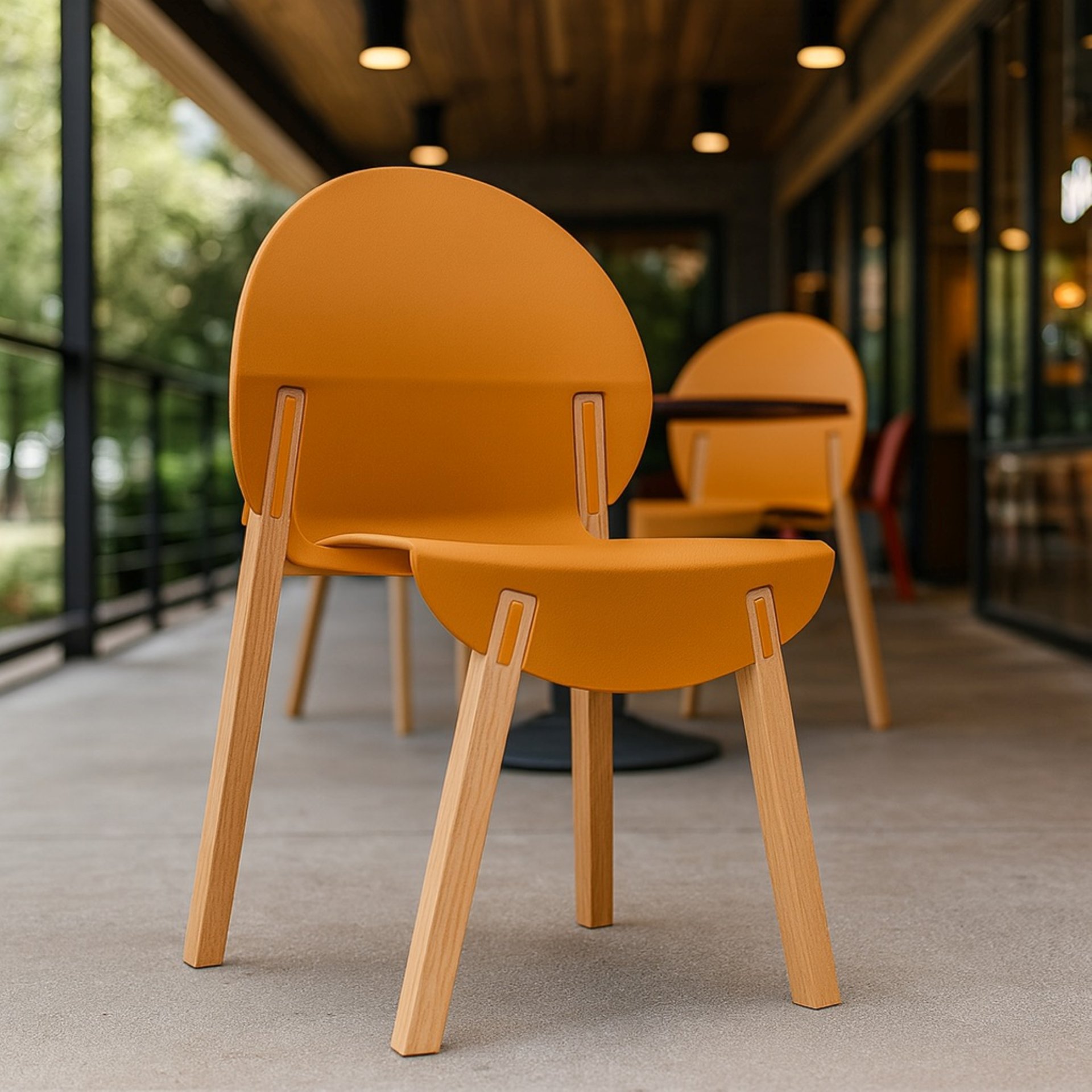 4 Piece Set Of Single Chairs With A Design Combining Modern And Traditional Elements, Durable And Comfortable - Tropical Orange - Image 20