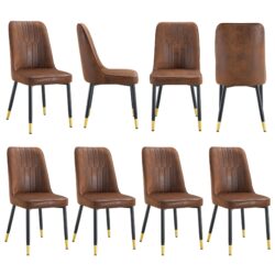 Modern Dining Chair Set With Metal Legs And Accents (Set of 2) - Brown / Black