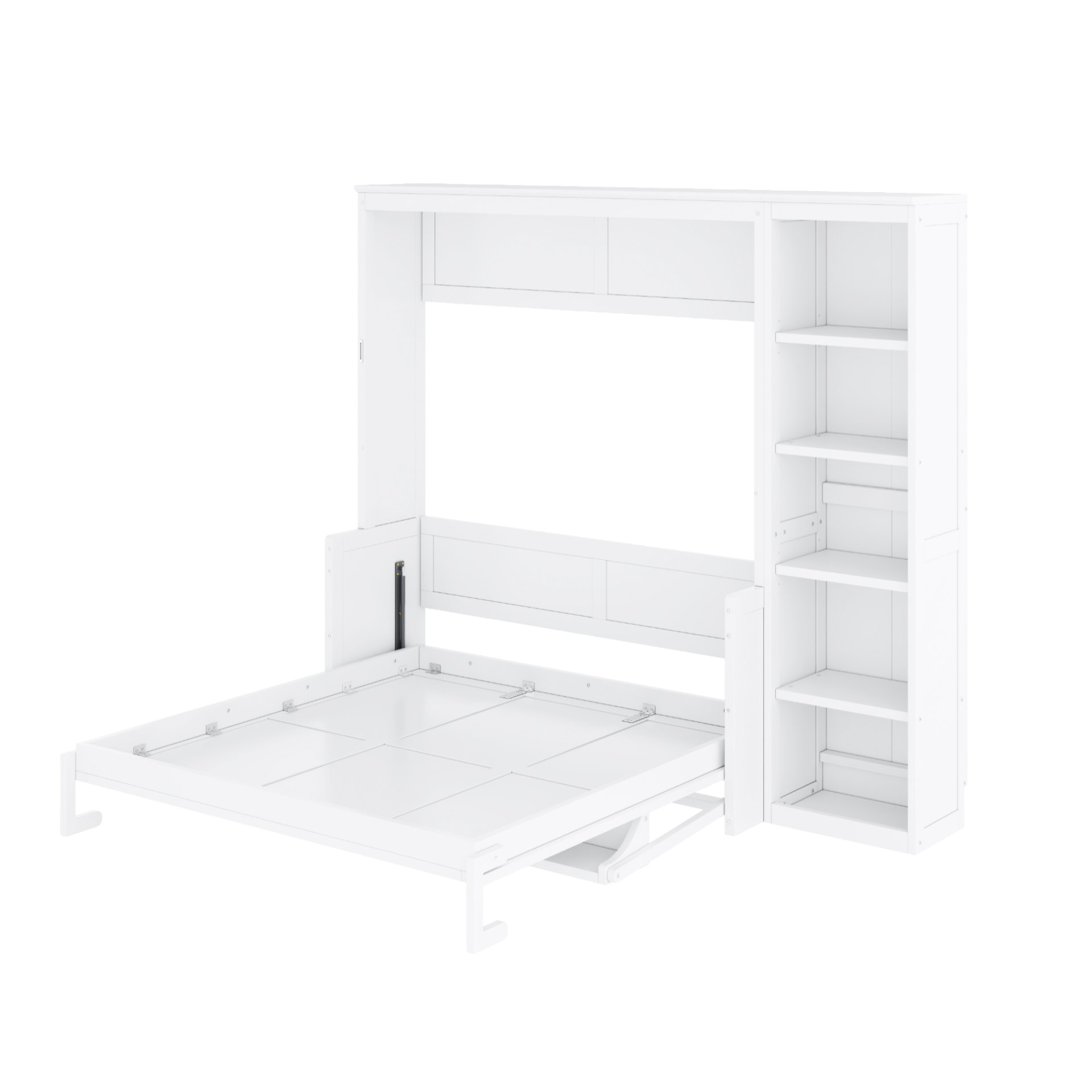 Full Size Murphy Bed & Desk And Bookshelf - White - Image 7