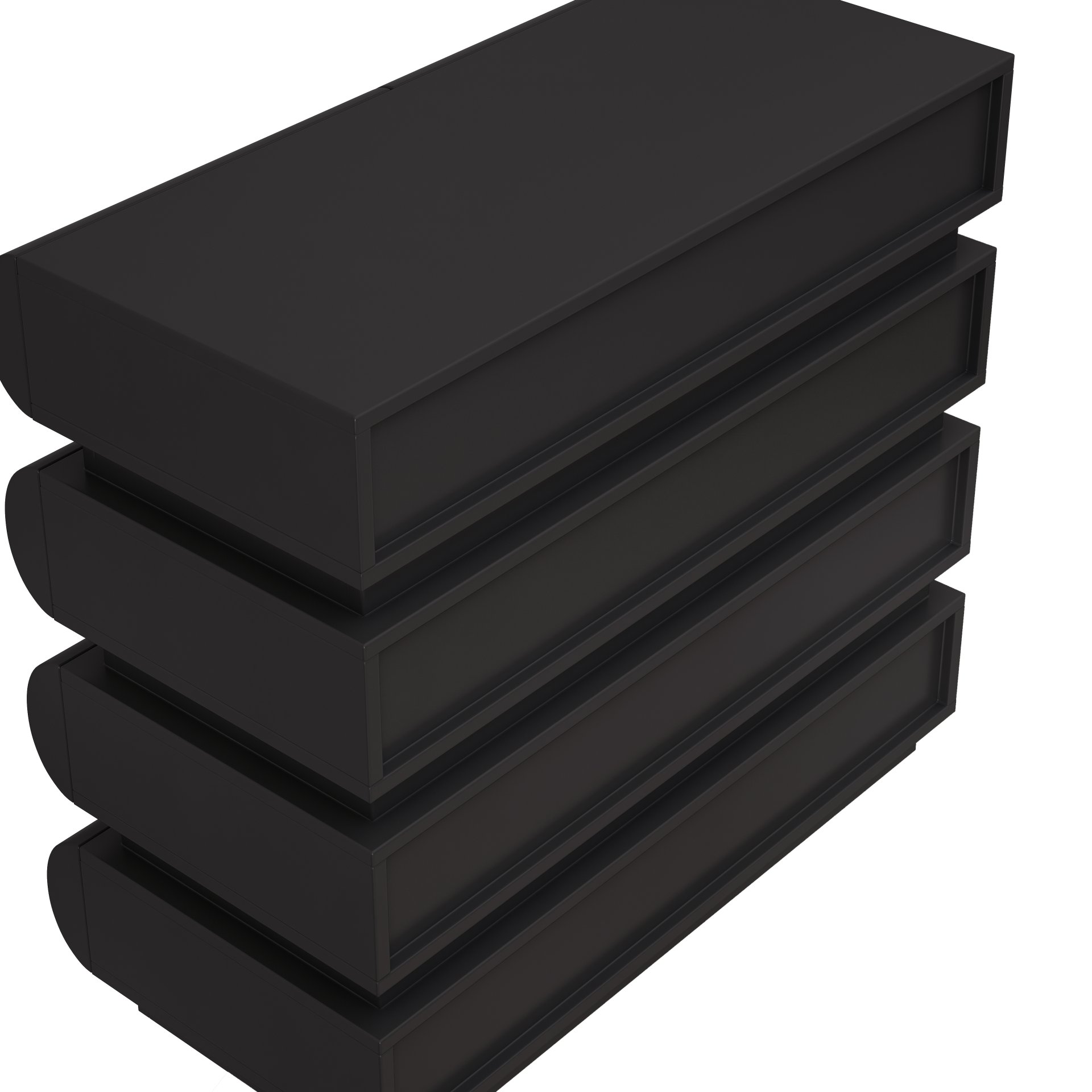 Minimalist Handle Less 8 Drawer Dresser With Wide Storage - Black - Image 9