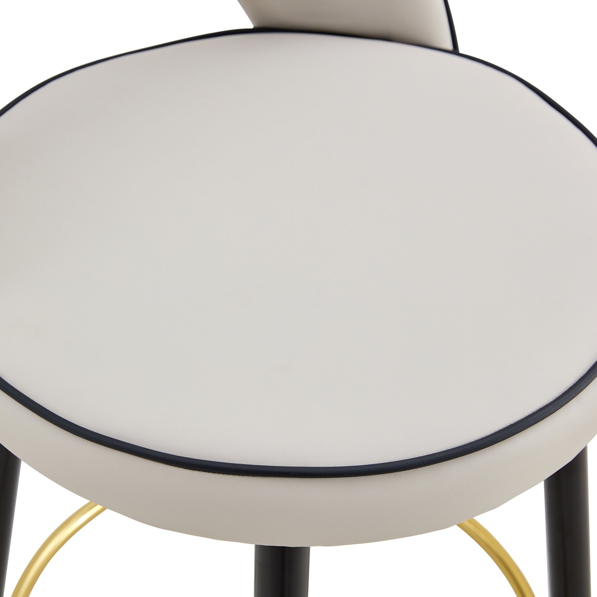 Modern Comfortable Upholstered Bar Chair With Smooth And Beautiful Metal Legs For Dining Room, Kitchen, Terrace And Guest Office (Set of 2) - Black / Gray - Image 10