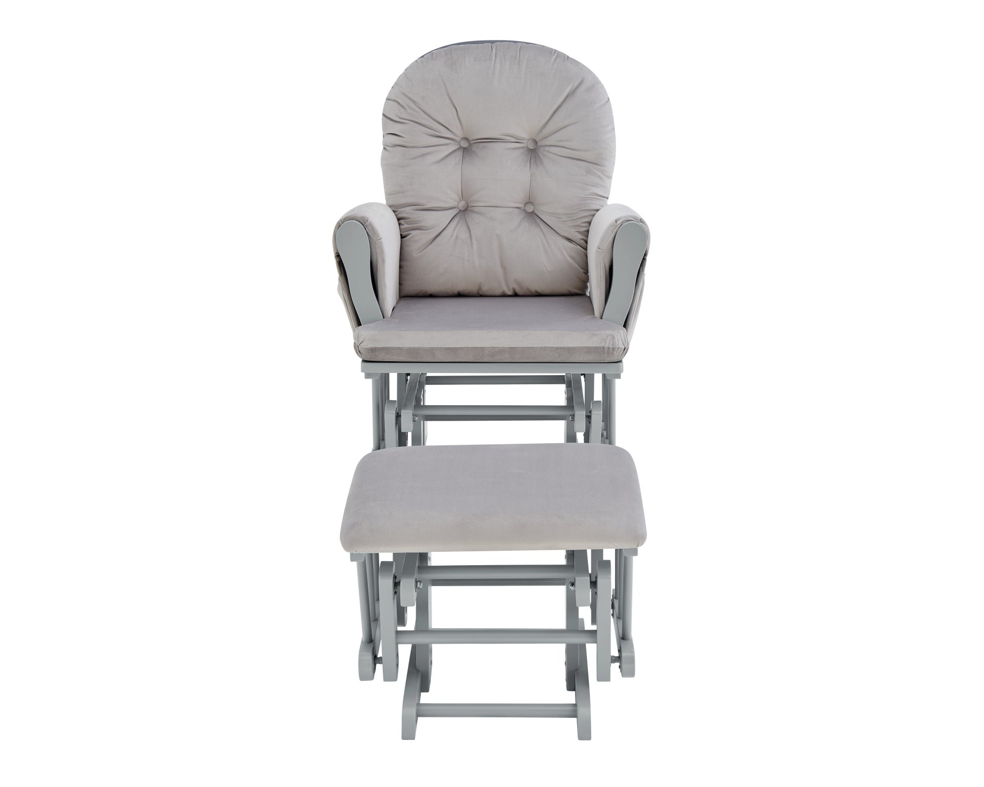 Mason - Glider And Ottoman Gray Wood - Light Gray Fabric - Image 2