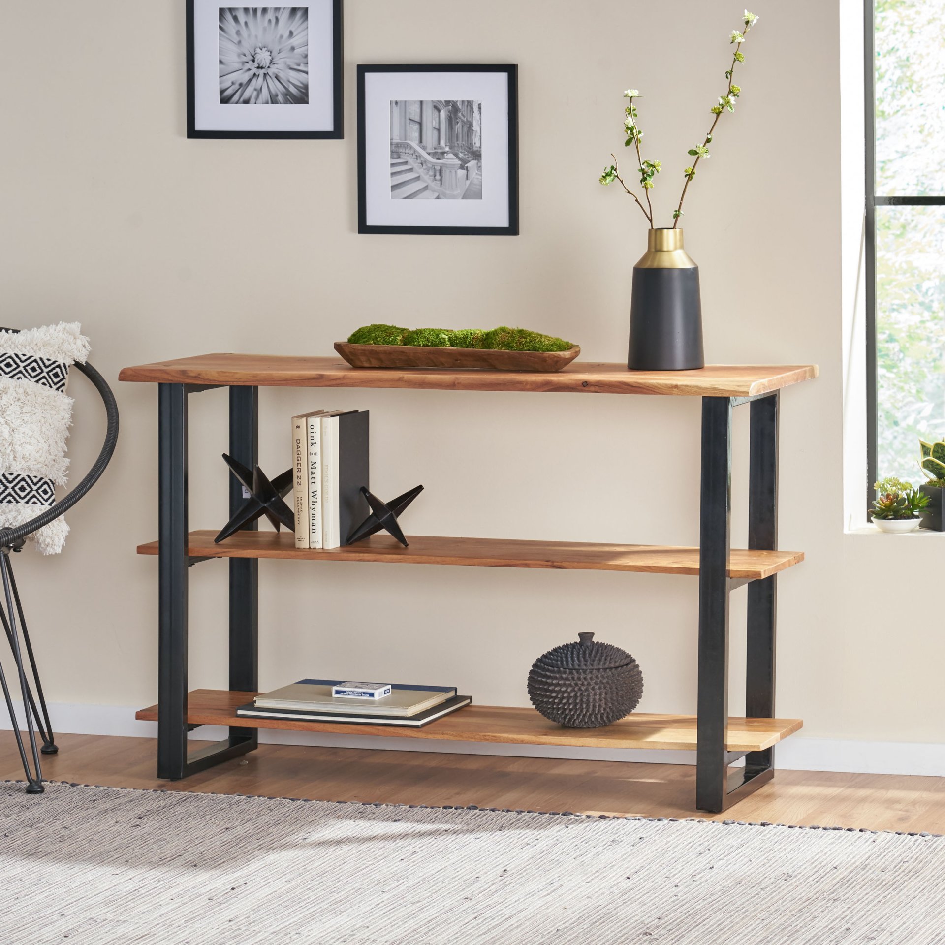 Industrial Media Console Table - Natural - Image 2