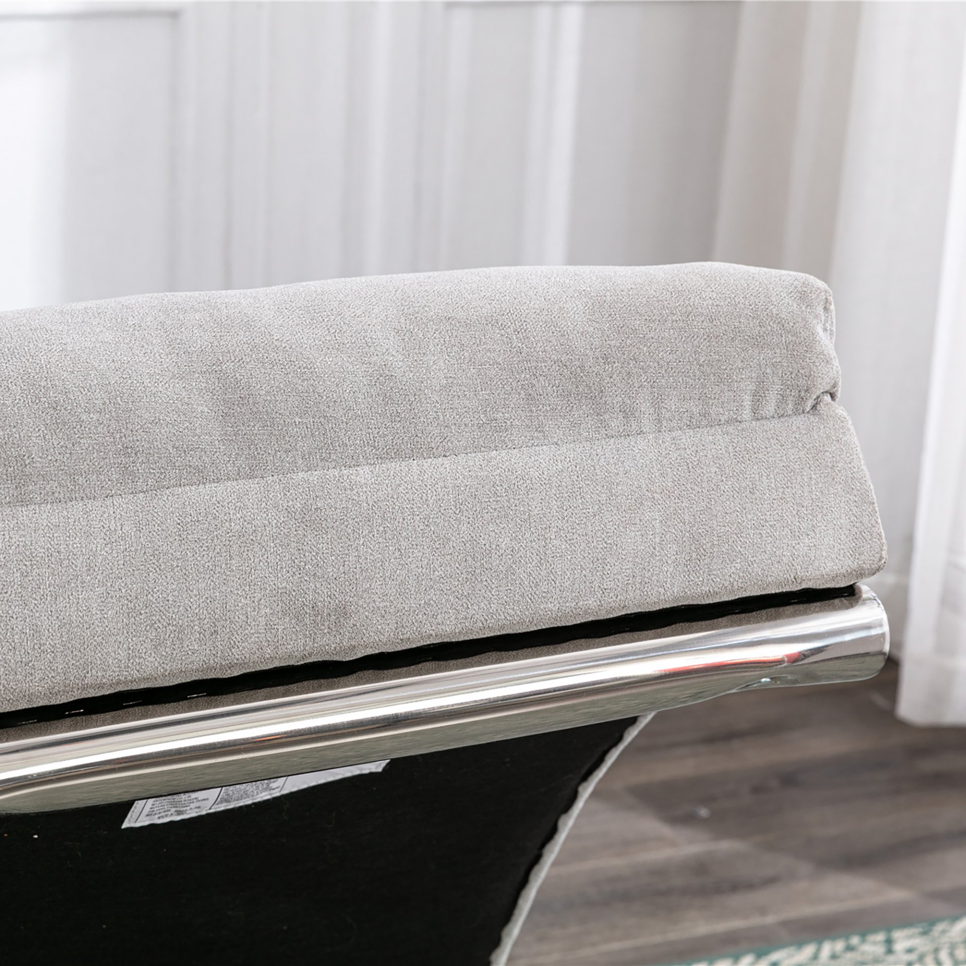 Linen Massage Chaise Lounge Indoor With Remote Control, Ergonomic Electric Massage Lounger With 5 Modes - Light Gray - Image 9