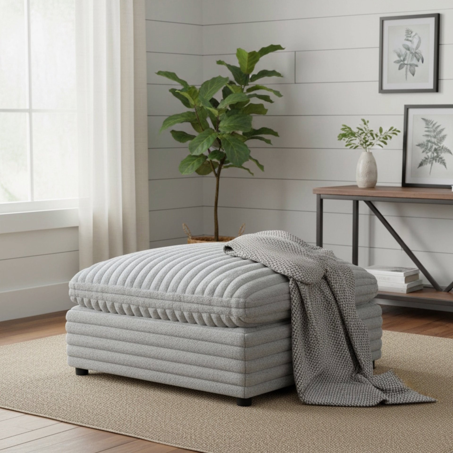 Jenny - Square Ottoman - Gray - Image 2