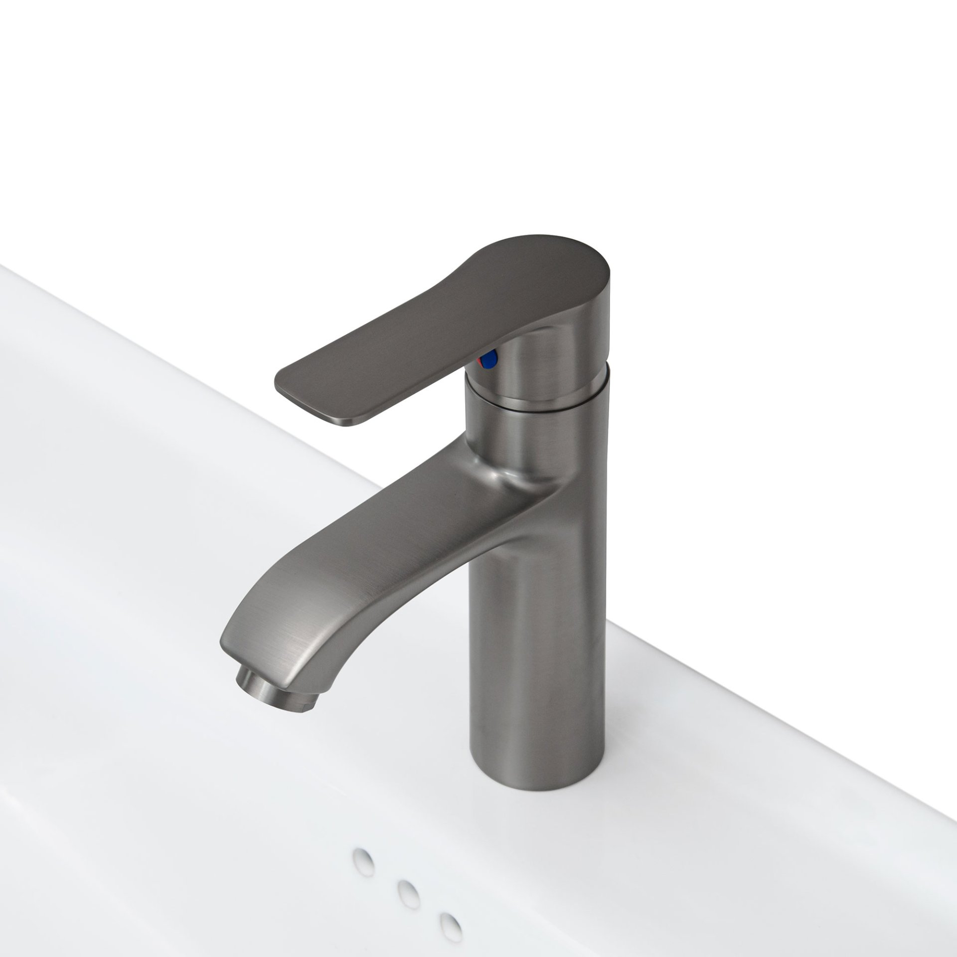 Modern Freestanding Bathroom Vanity With White Ceramic Sink, Hot And Cold Faucet, 2 Door Cabinet & Open Iron Shelf, Magnesium Oxide And Iron Frame - Walnut - Image 16