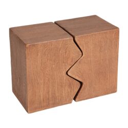 Rectangular Outdoor Indoor Accent Side Table (Set of 2) - Natural