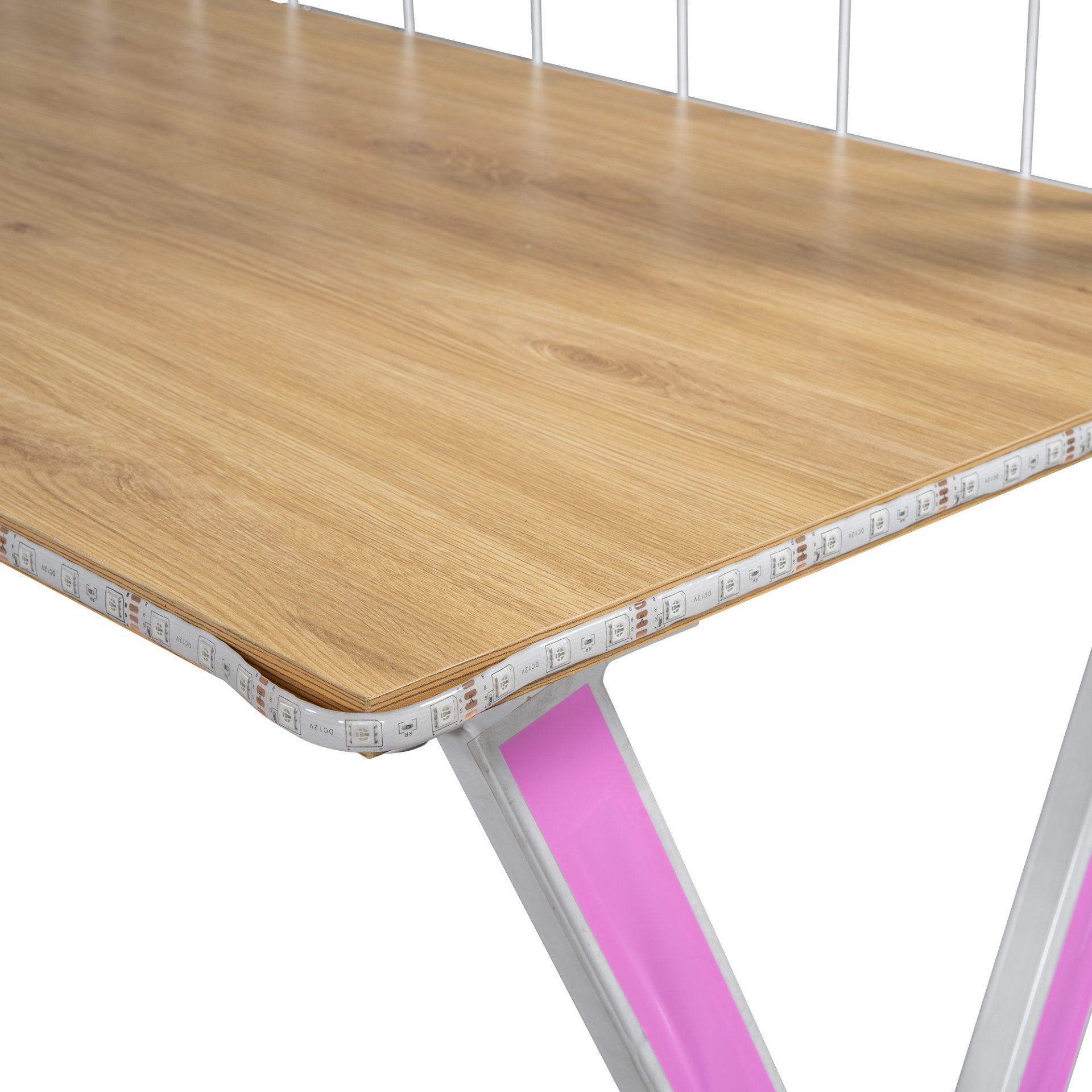 Twin Size Loft Bed With Built In Work Station, Wardrobe, Storage Staircase And LED - White - Image 6