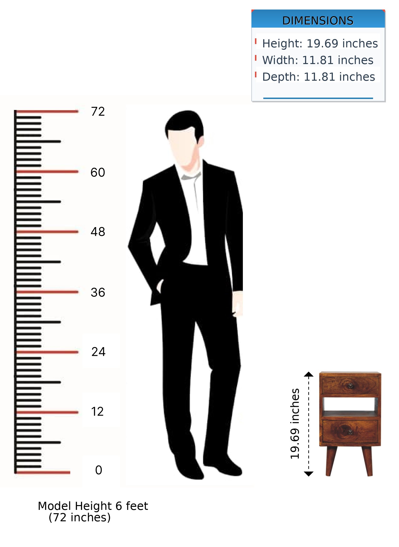 Mini Classic Multi Nightstand - Chestnut - Image 11