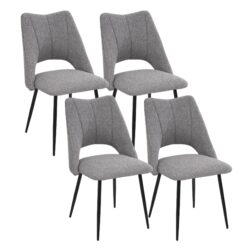 Chair With High Resilience Filling, Adjustable Feet For Kitchens (Set of 4) - Gray