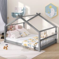 Full Size House Bed - Gray