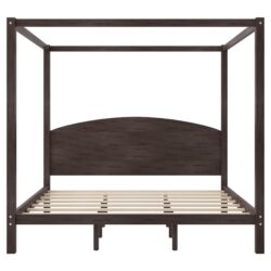 King Size Canopy Platform Bed With Headboard And Support Legs - Brown