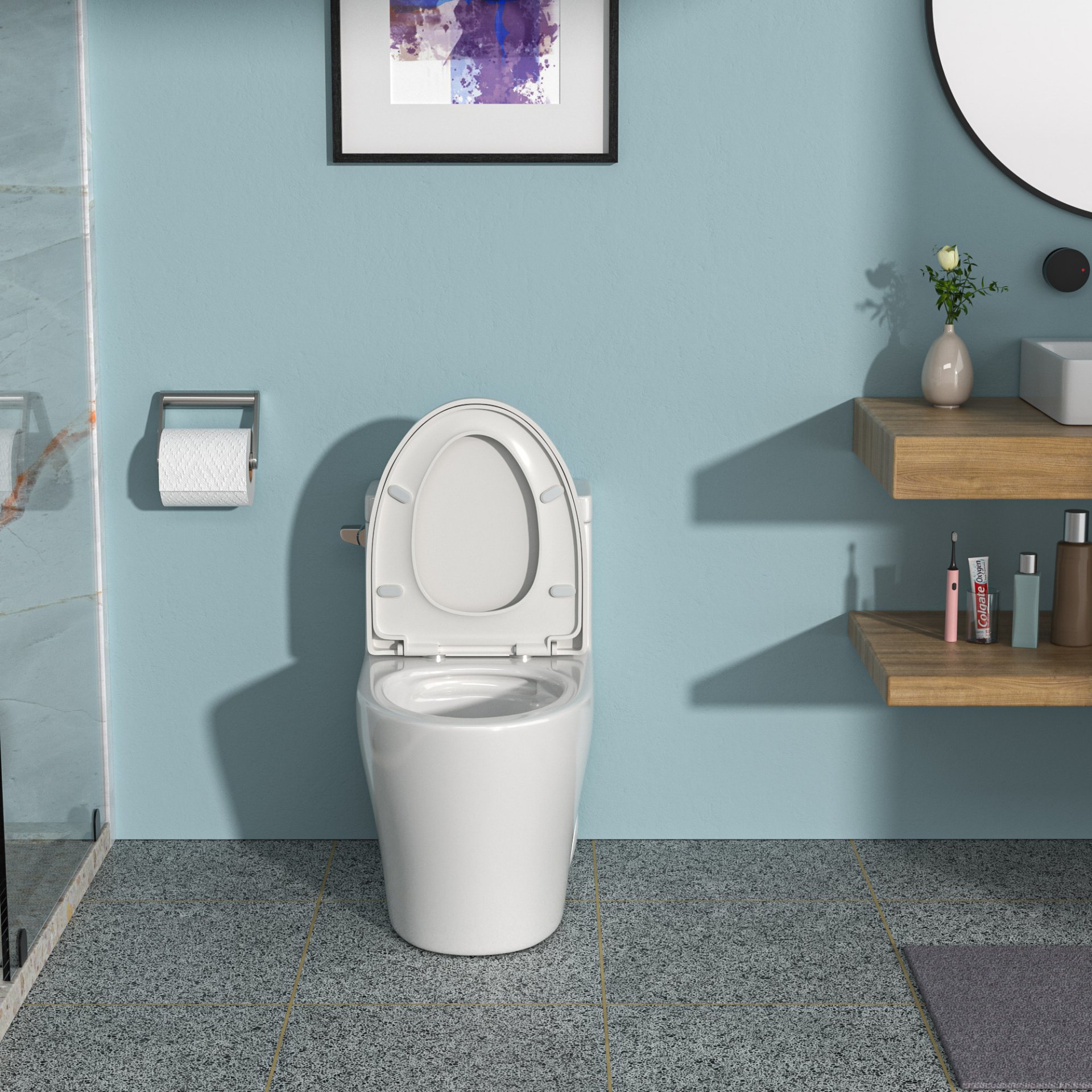 1 Piece Toilet With Soft Closing Seat - White - Image 2