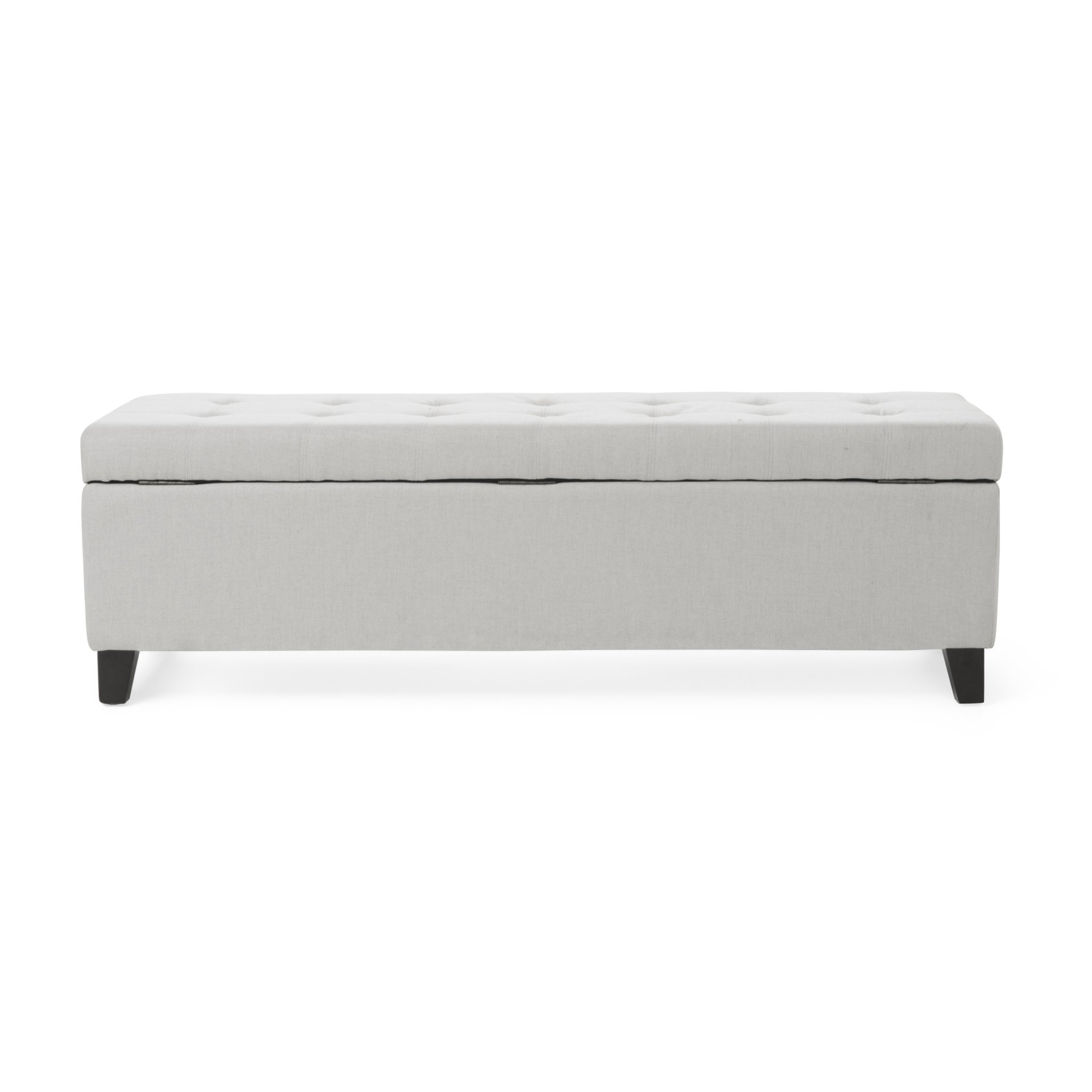 Home Mission - Upholstered Storage Ottoman Bench - Light Gray - Image 11