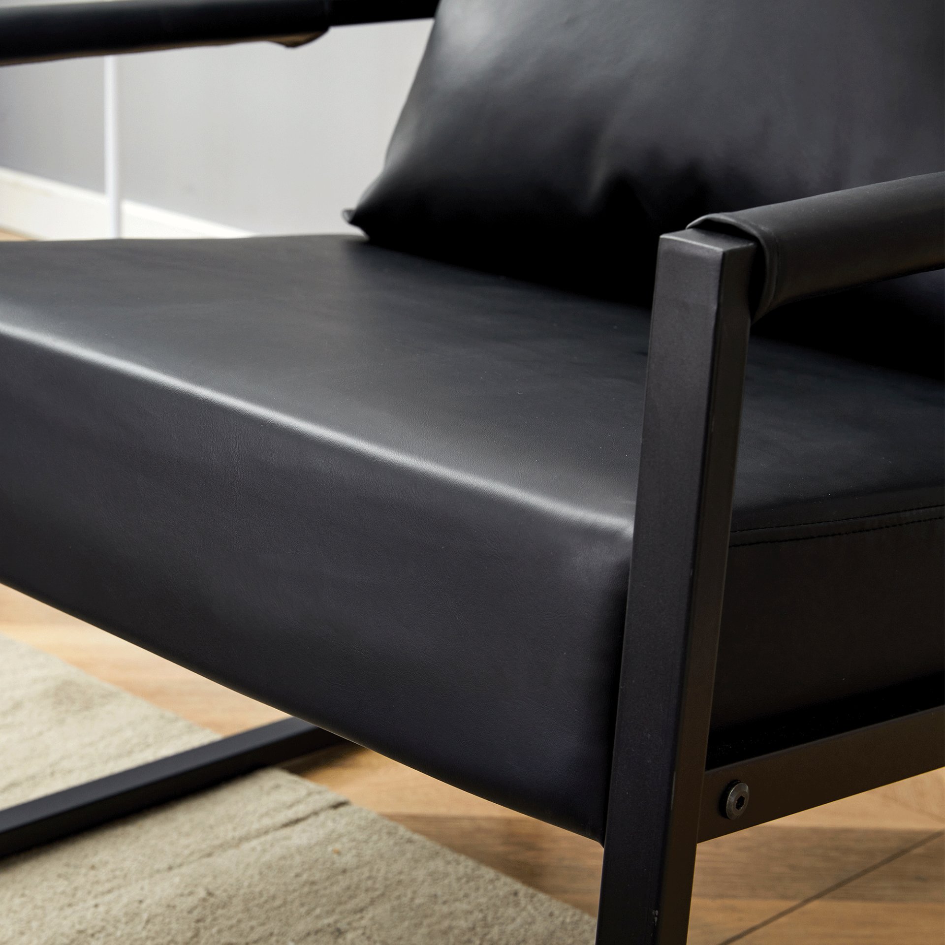 Classic Metal Frame Sofa Ergonomically Designed, A Perfect Blend Of Modern And Industrial Styles - Black - Image 15