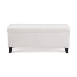 Storage Ottoman With Flip Top Lid - Dark Brown / White