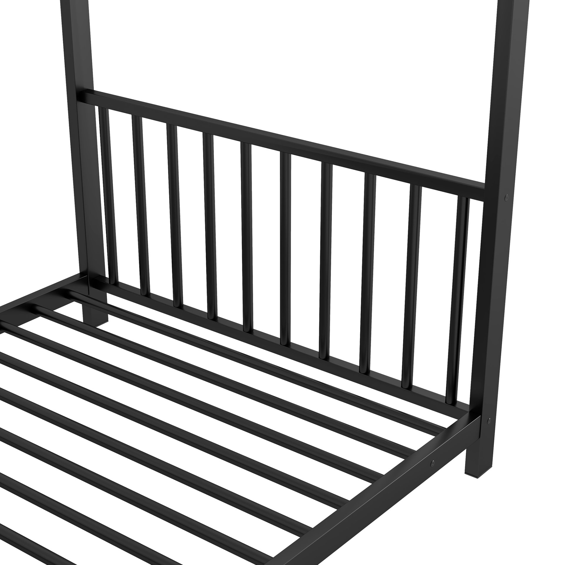 Twin Size House Platform Bed - Black - Image 10