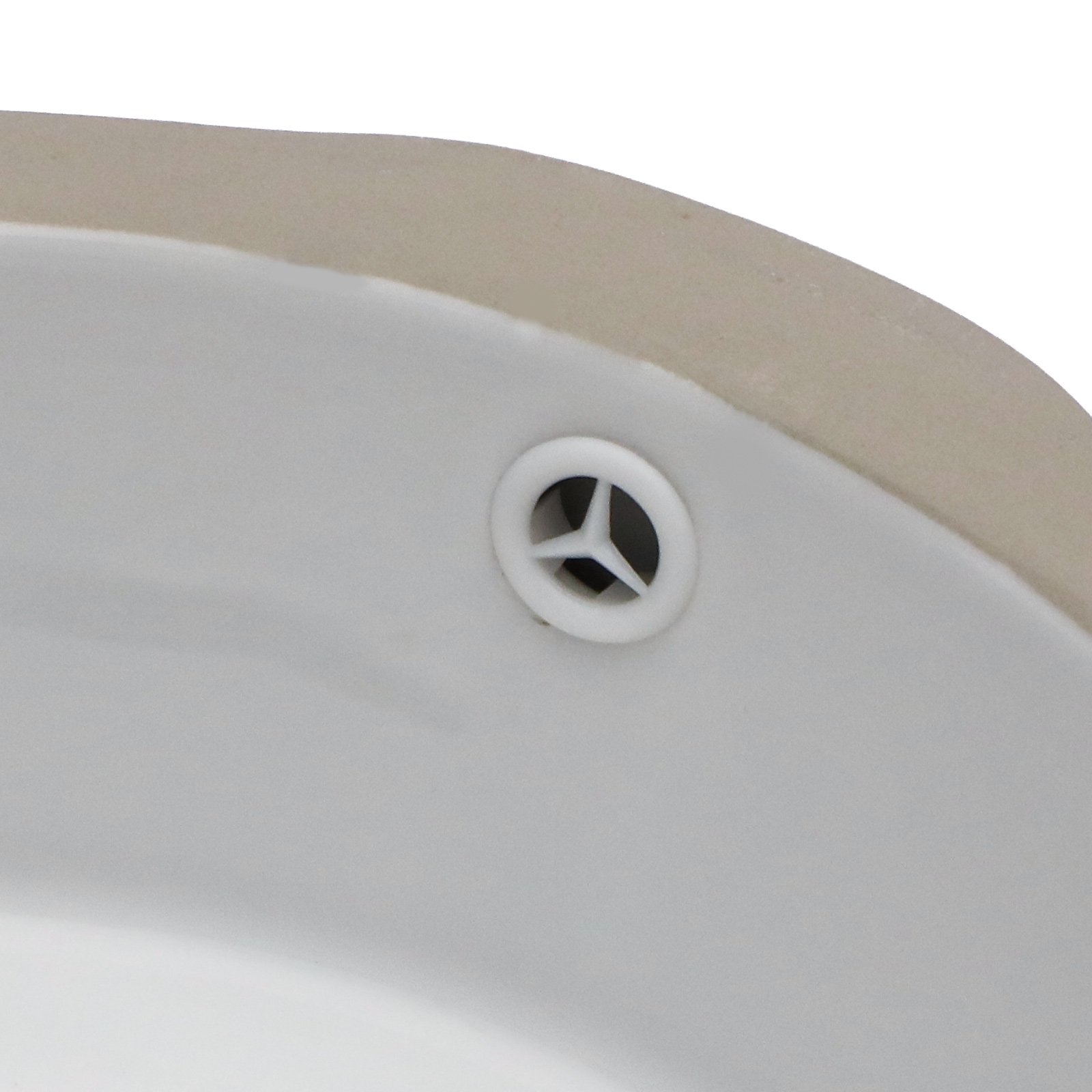 Ceramic Round Undermount Bathroom Sink With Overflow, European Style - White - Image 10