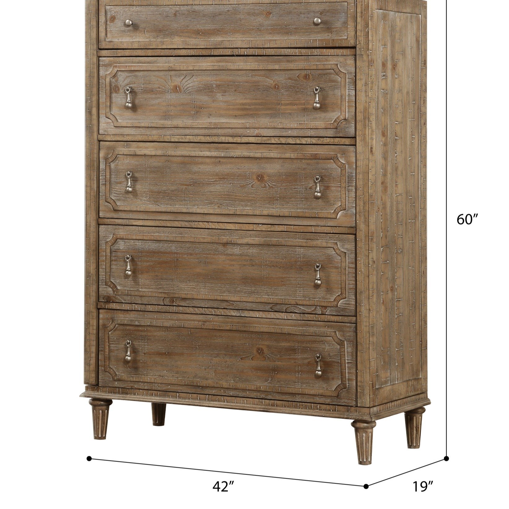 5 Drawer Chest With Construction - Taupe - Image 3
