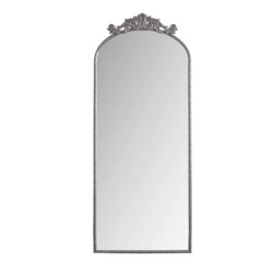 Vintage Arched Full Body Mirror, Wall Mounted For Living Room Bedroom - Antique Silver