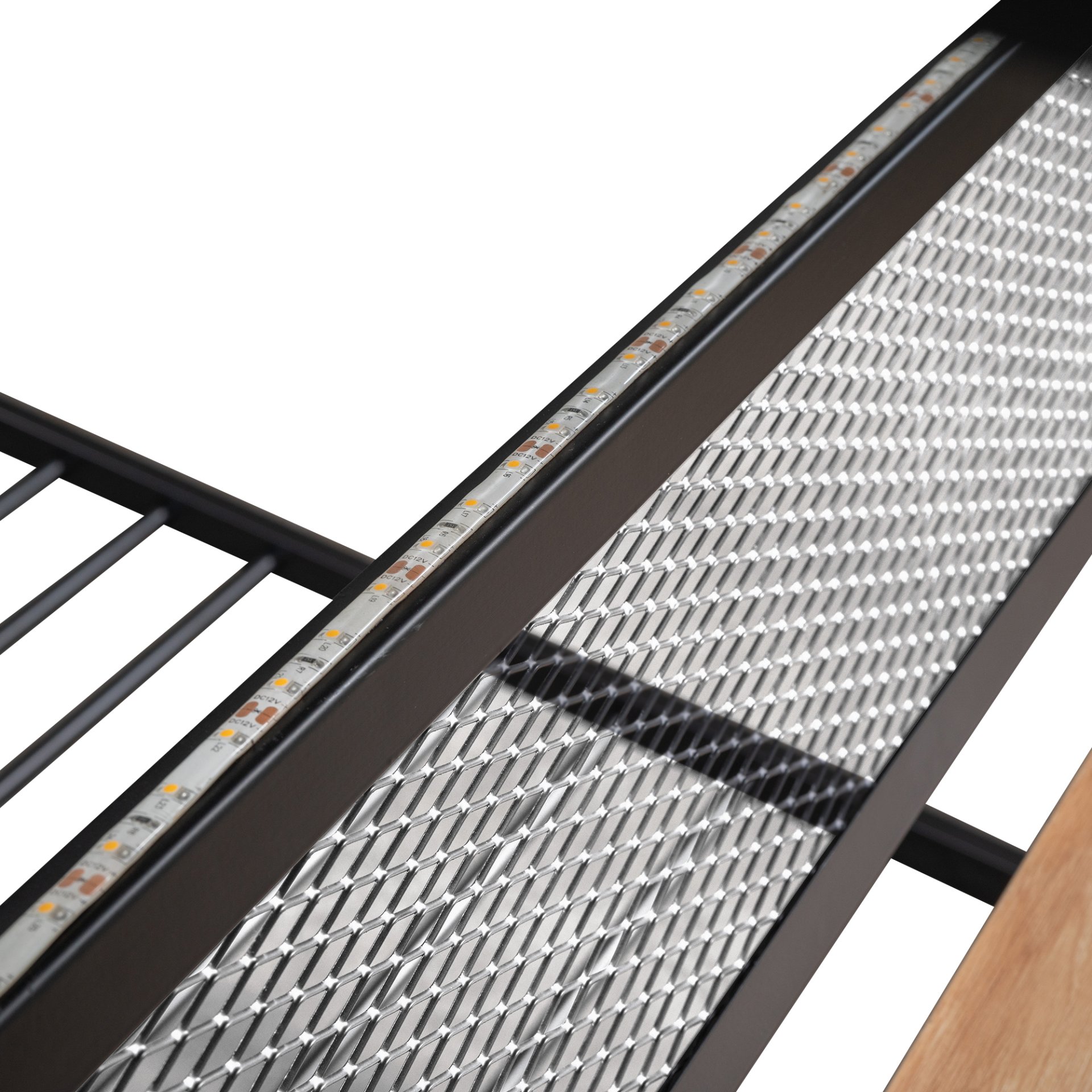 Full Size Bunk Bed With Built In Desk, Light, And 2 Drawers - Black - Image 9