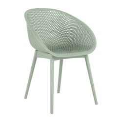 2 Piece Durable Single Chair With Mesh Hollow Out Design - Light Green