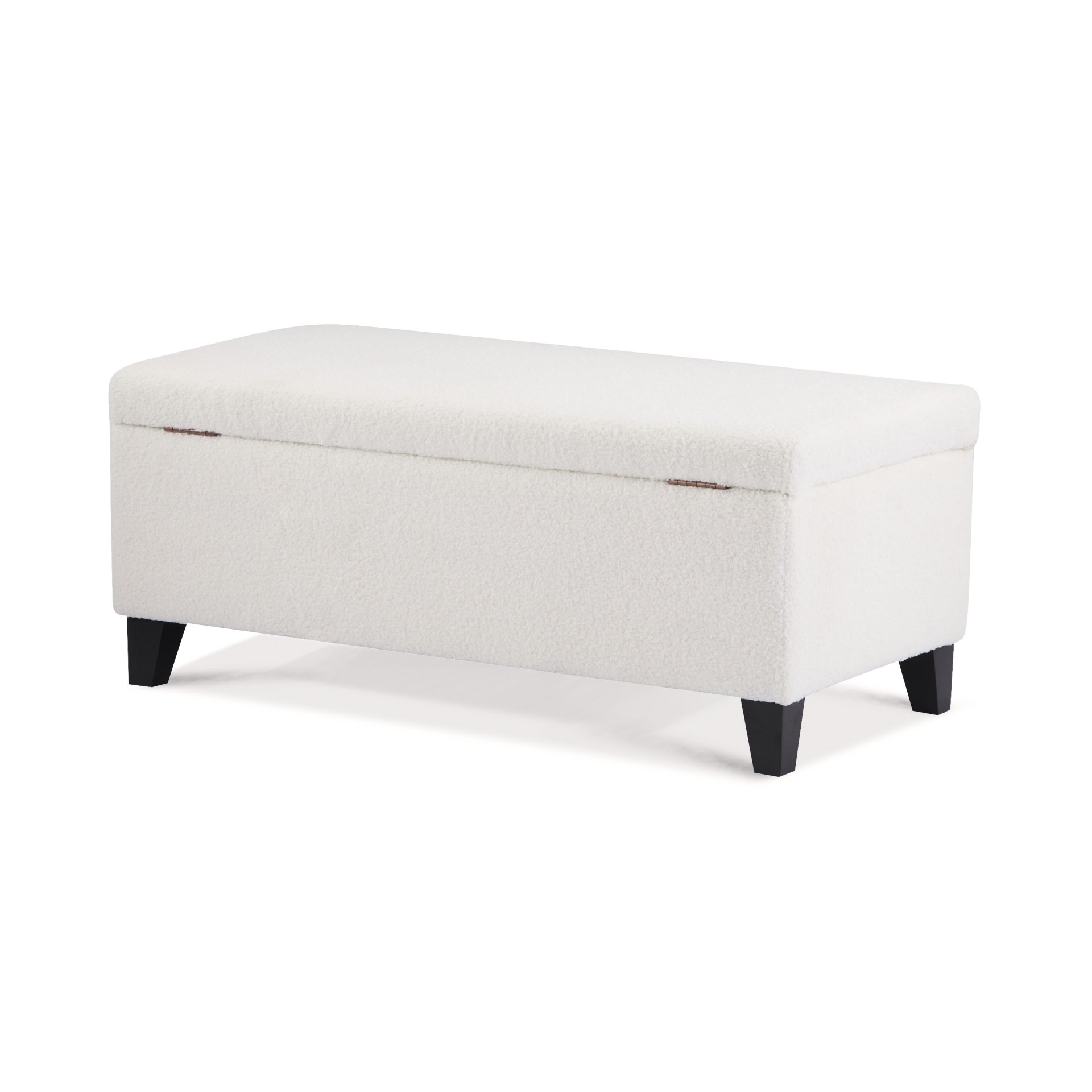 Storage Ottoman With Flip Top Lid - Dark Brown / White - Image 8