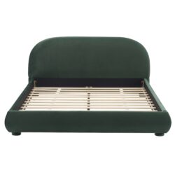 Queen Size Bed With Curved Headboard - Green