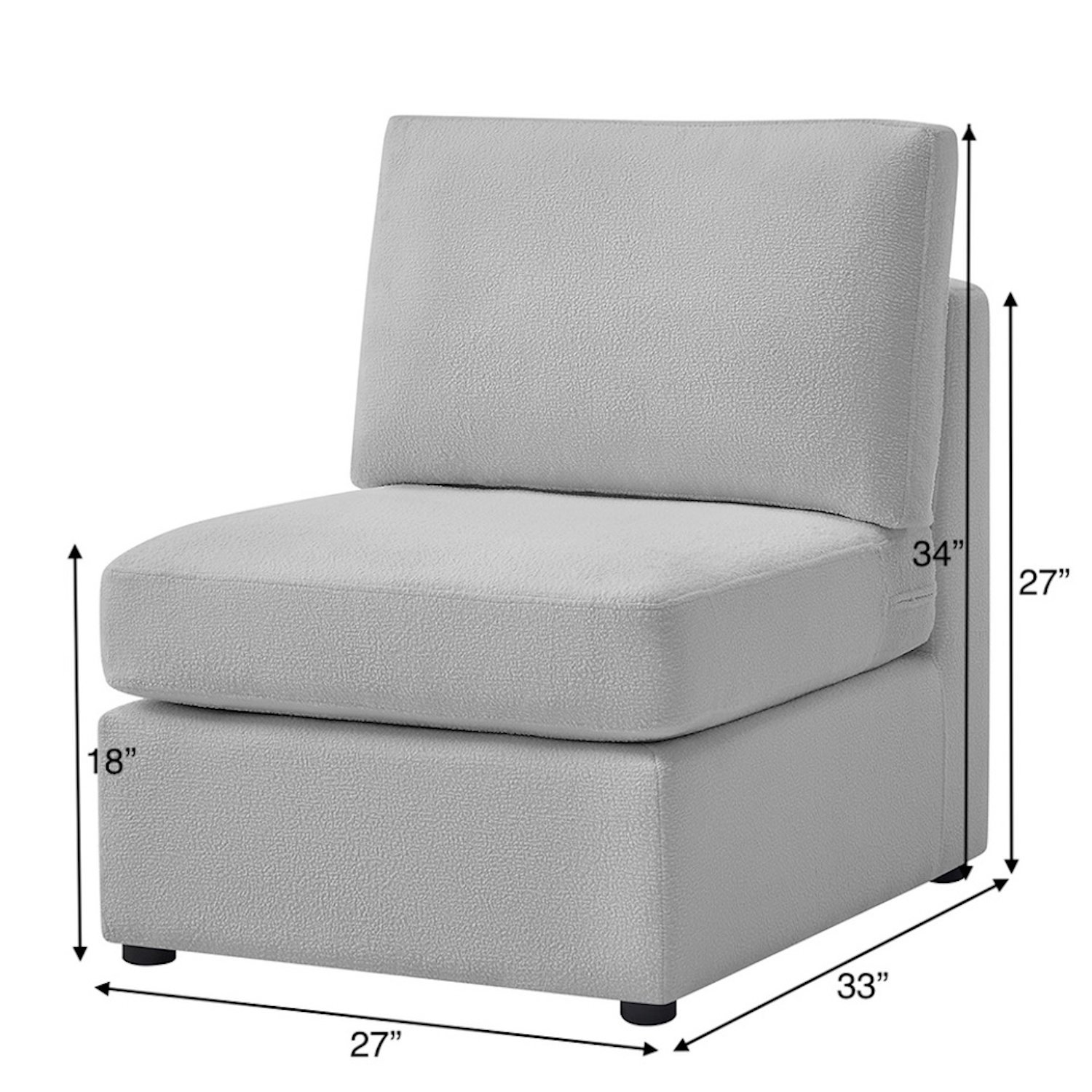 Chauncy - Armless Slipper Chair - Gray - Image 3