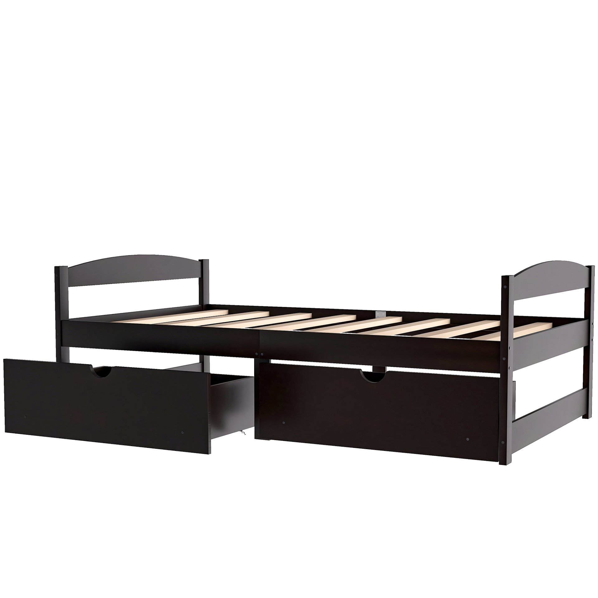 Twin Size Platform Bed With 2 Drawers - Espresso - Image 9