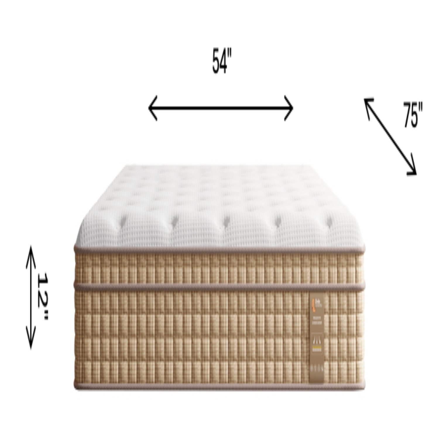 12" Full Size Hybrid Mattress With Innersprings & Gel Memory Foam - Beige / White - Image 9