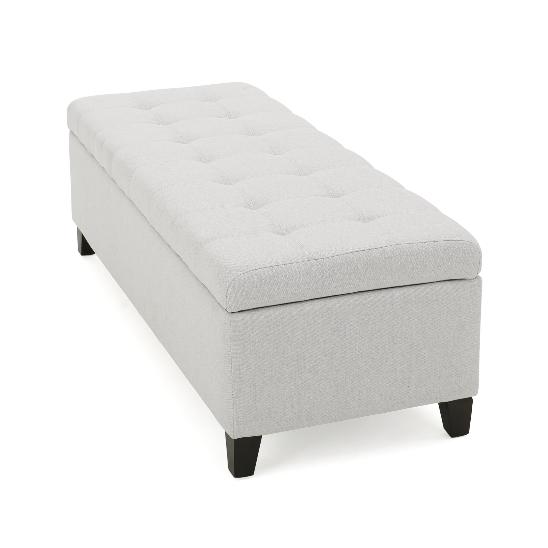 Home Mission - Upholstered Storage Ottoman Bench - Light Gray - Image 8