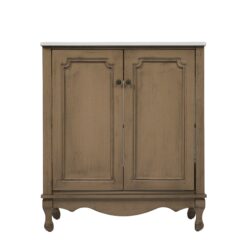 Bathroom Vanity With Sink, Adjustable Shelves - Antique Brown