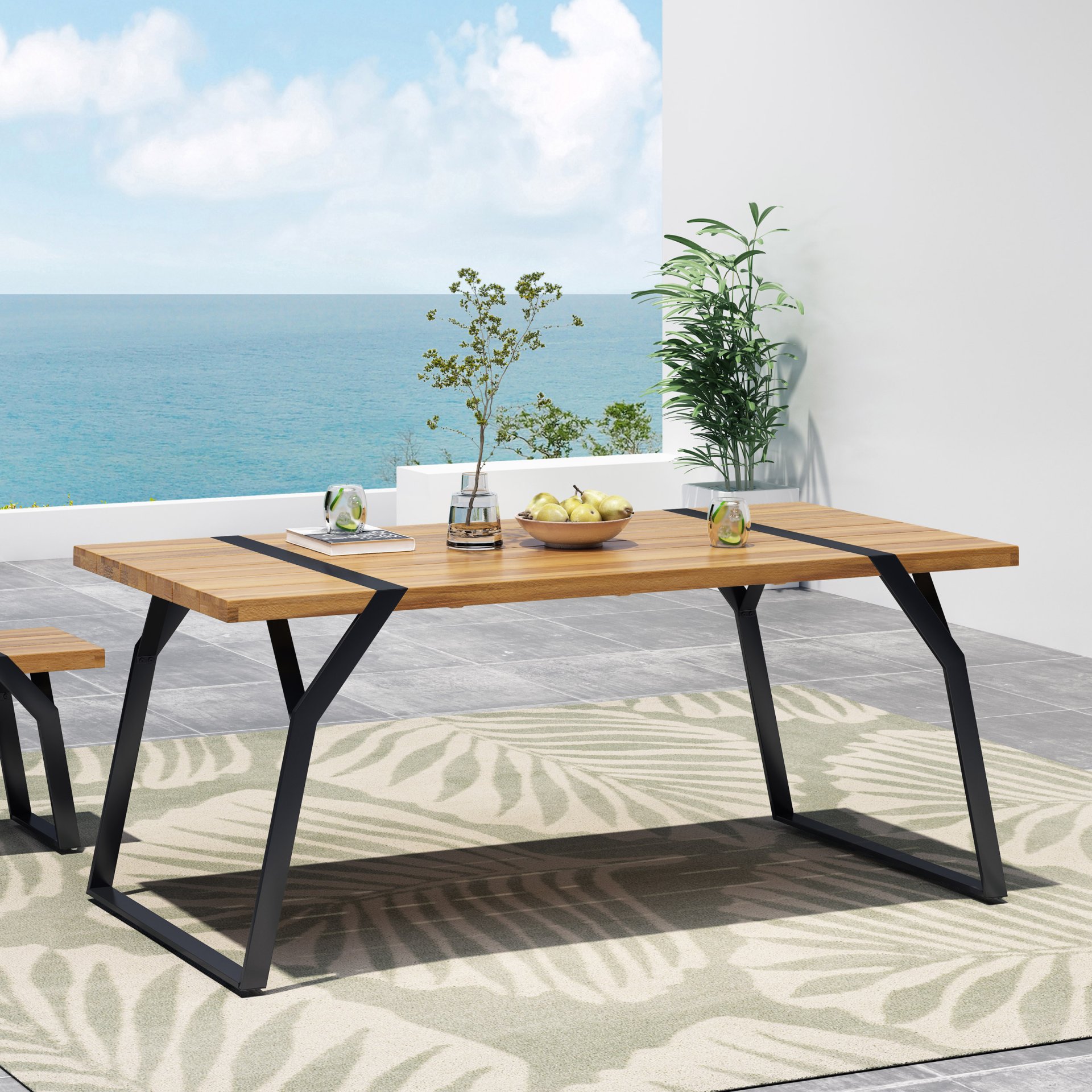 Zora - Dining Table Industrial & Iron Table - Black - Image 4